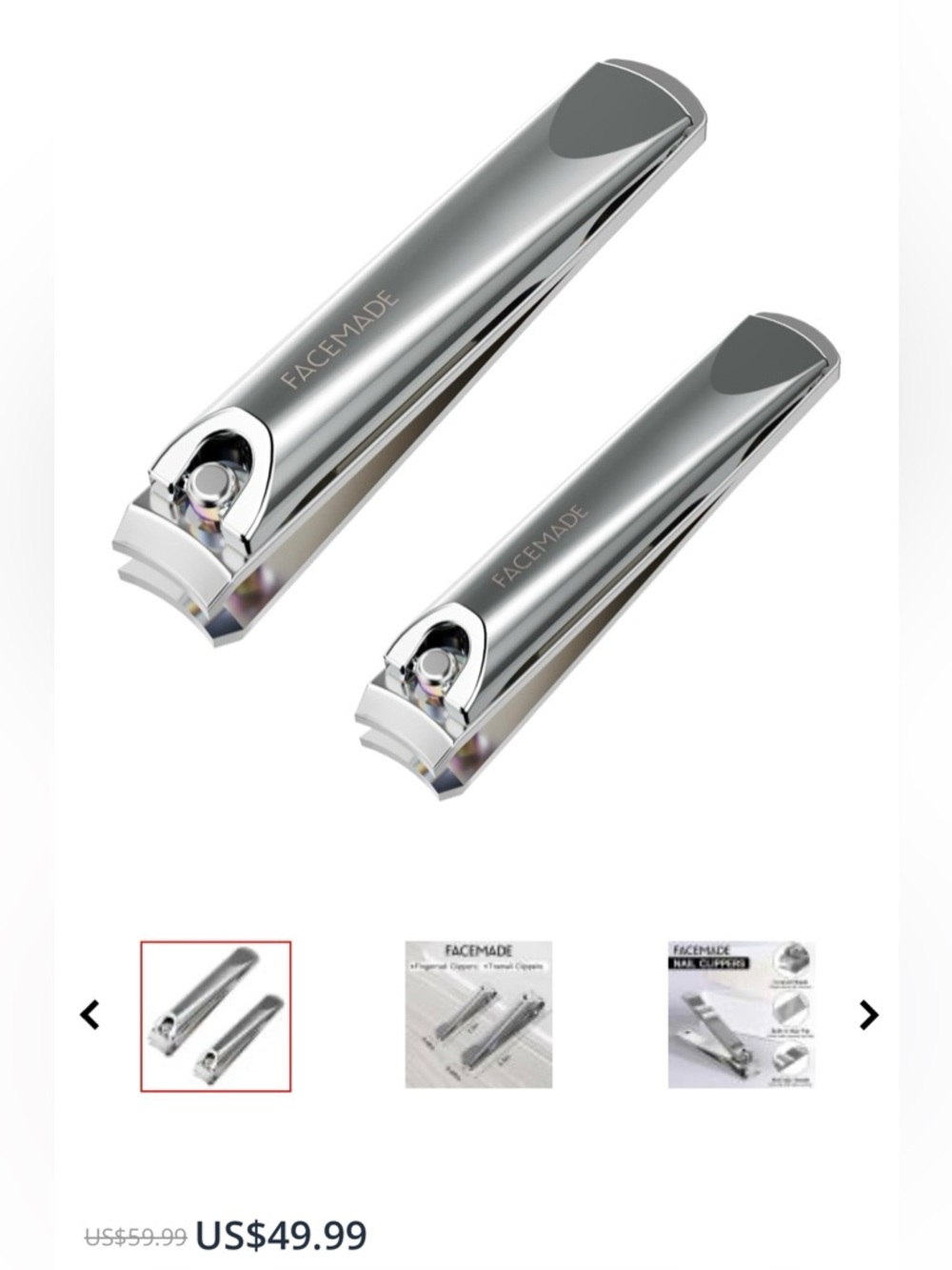 Facemade Stainless Steele Nail Clipper Set